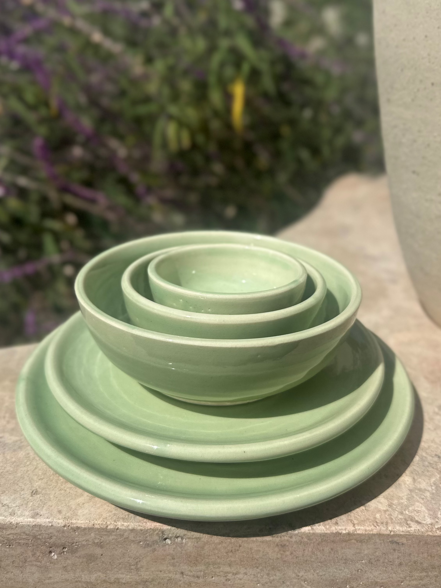 Juego de vajilla verde