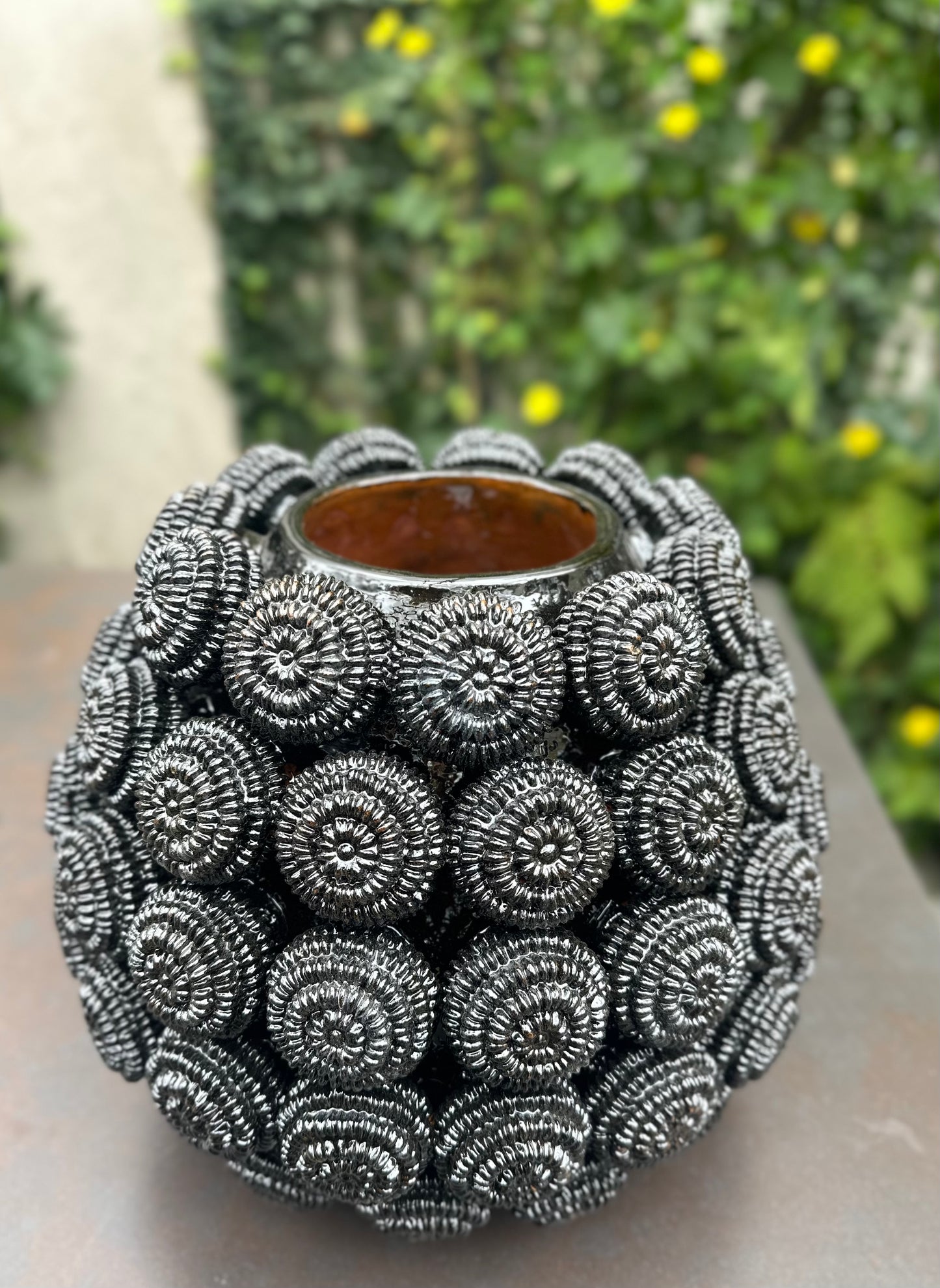 Jarrón de piña esmaltado