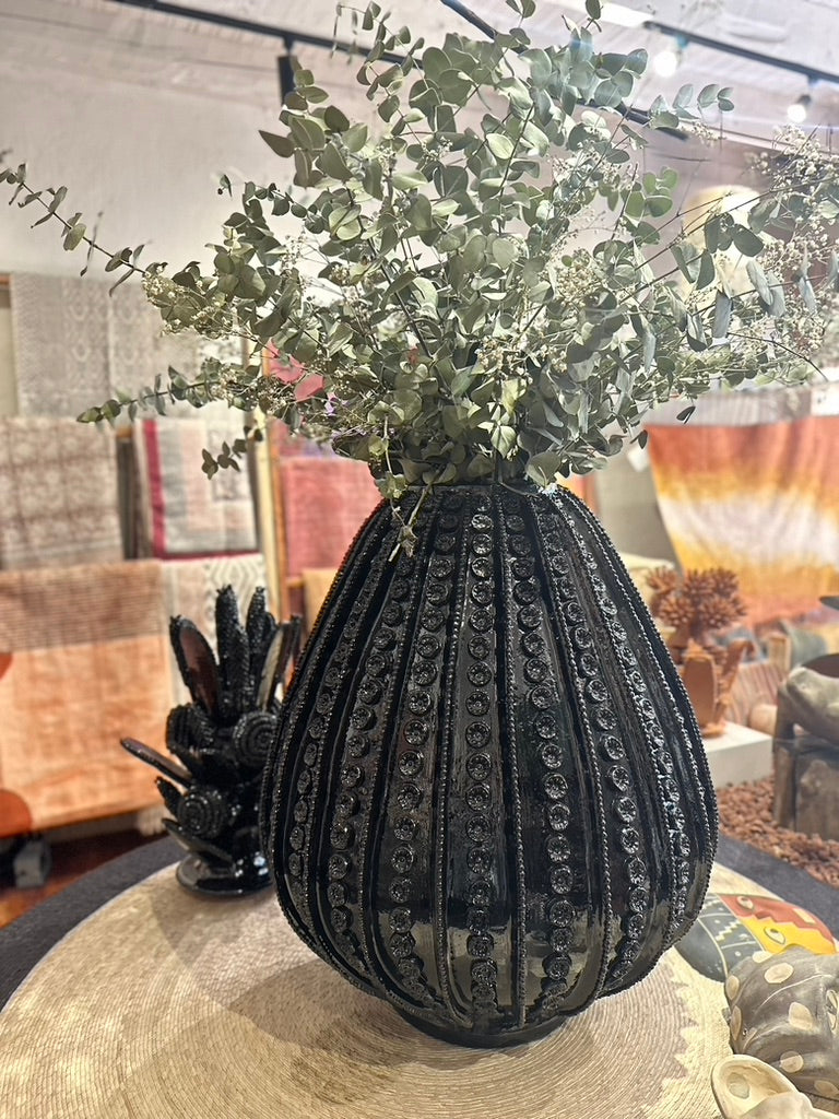 Piña esmaltada negra 100 cm