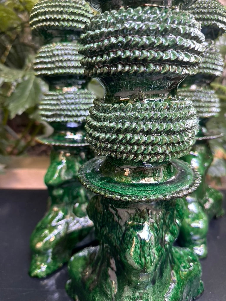 Candelabros esmaltados (3 pzas) verde