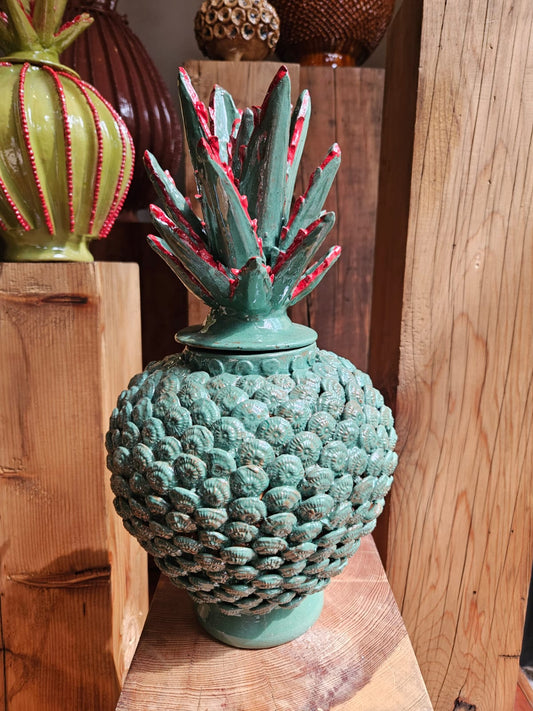 Piña esmaltada bicolor, 40 cm