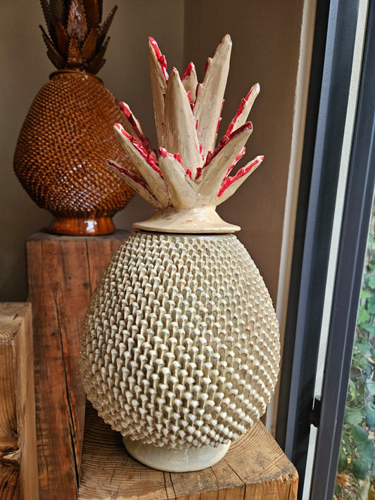 Piña esmaltada bicolor, 40 cm